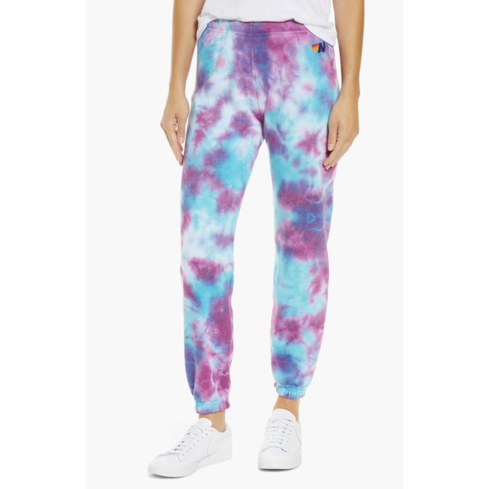Aviator Nation Tie Dye Sweatpants Joggers Magenta Blue M